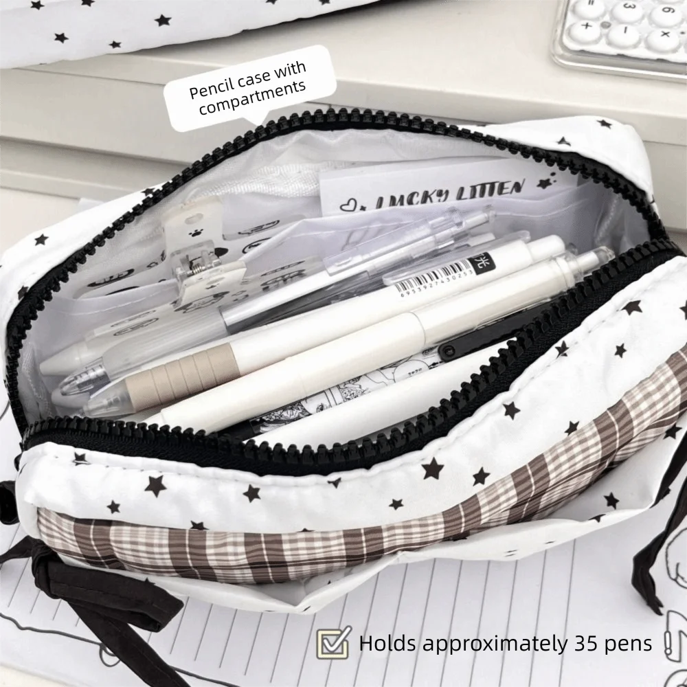 

High Quality Bow Pen Bag Large Capacity Multifunctional Pencil Case Stationery Organizer Gift
