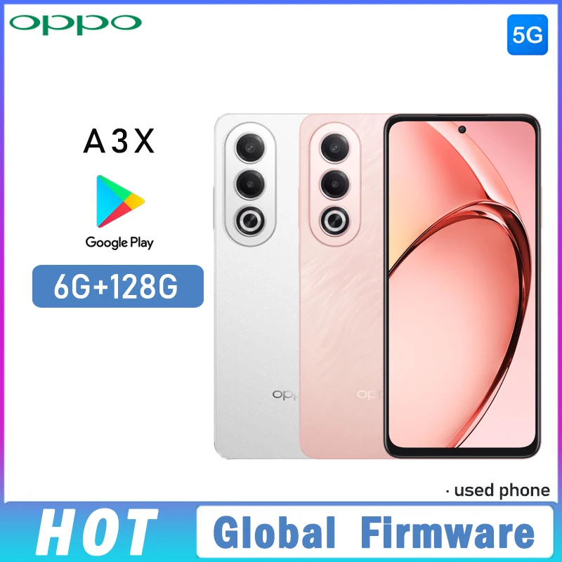 OPPO A3X 5G Smartphone Global Firmware Dimensity 6300 ColorOS 14.0.1 6.67-inch rear camera 32MP 5100 mAh 120Hz used phone