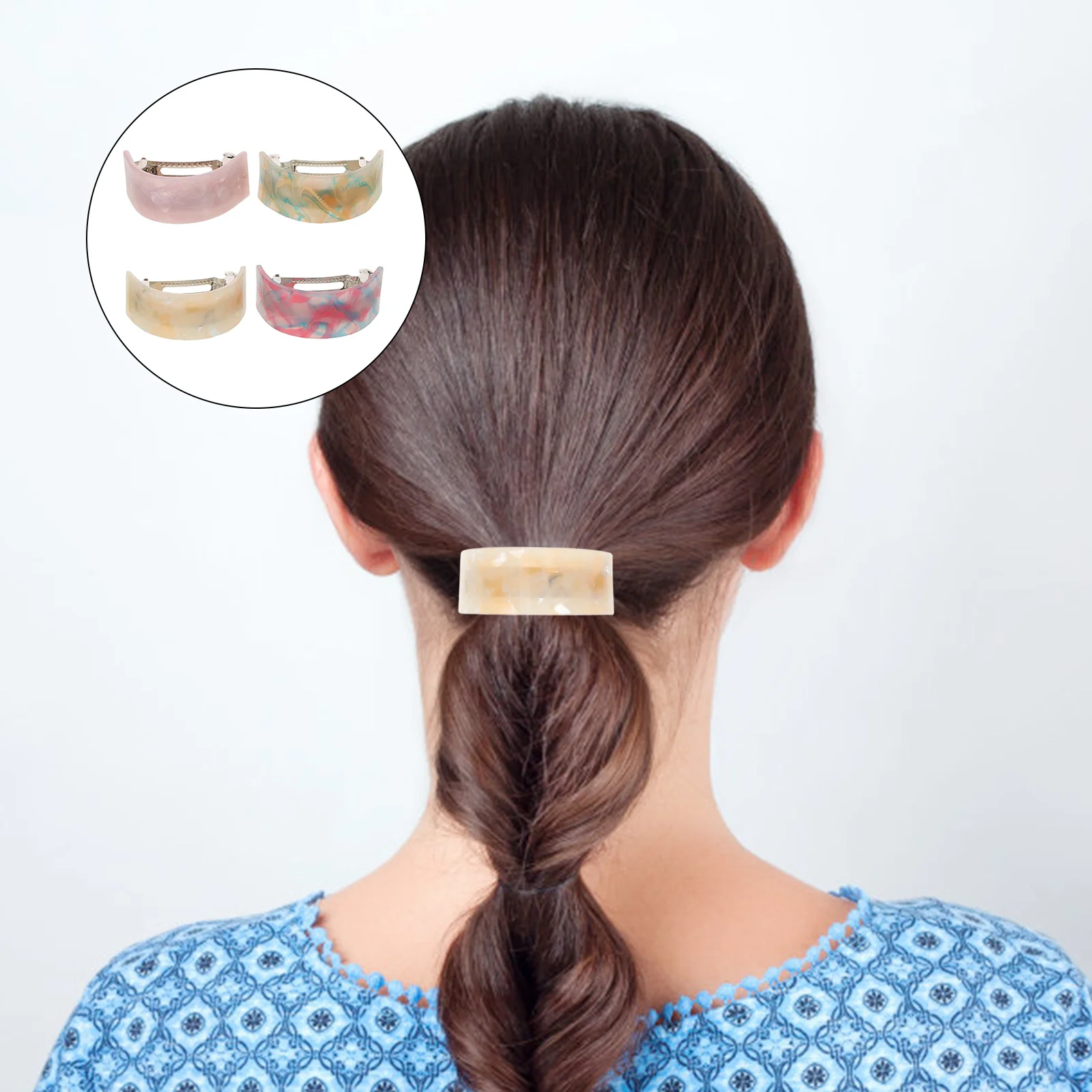 

4Pcs Hair Claw Clips Acetate Spring Claw Elegant Bun Clips High Ponytail Clip Salon Hair Accessories for Women