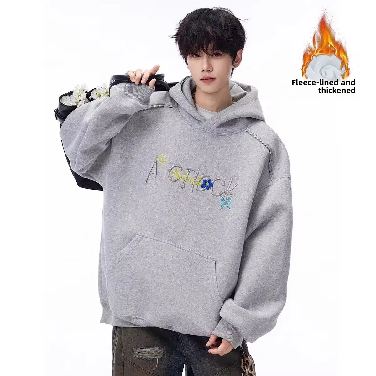 

2025 New Beams Colorful Embroidered Letter Unisex Hoodie BMS Sweatshirt Casual Streetwear