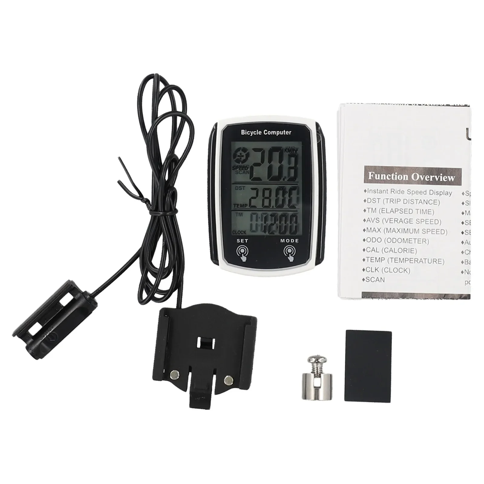 Bicycle Wired Digital Tachometer Water Proofing LCD English Computer Speed Odometer Cycling Speed Counter Bike Accessories