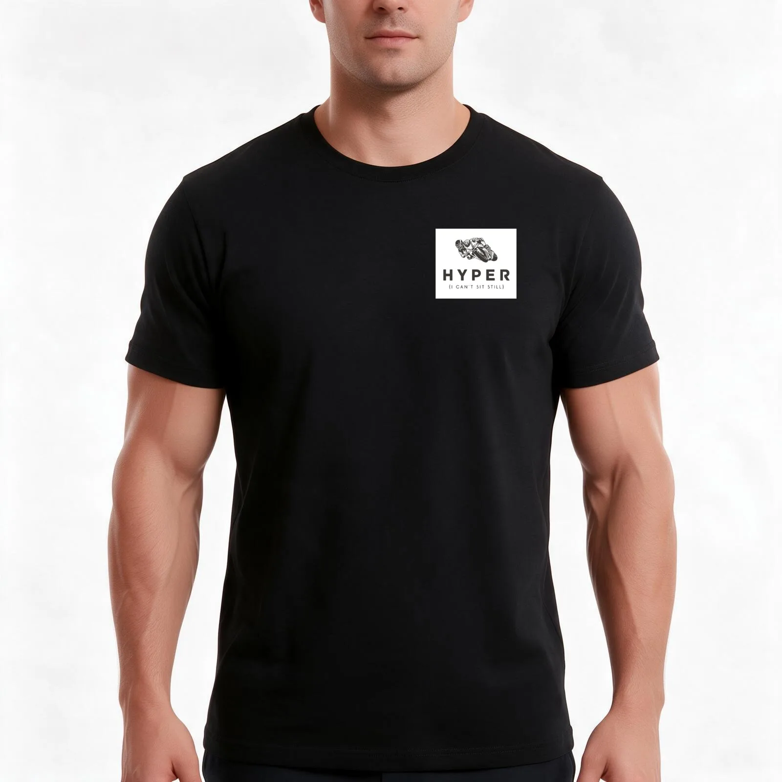 Hyper T-Shirt, Summer Casual Cotton Tee, Oversized Streetwear Tops, Vintage Graphic Print, Loose Fit Short Sleeve, 100% Cotton