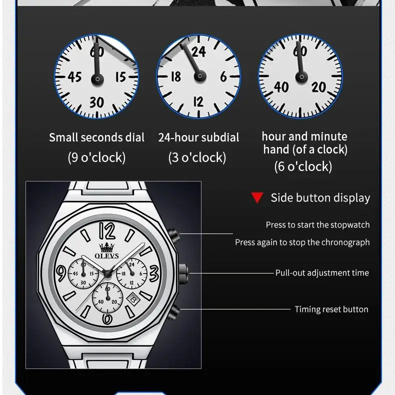 OLEVS 5622 Luxury Men Watch Fashion Simple Manga Style Creative Quartz Watch Personalized Waterproof Calendar Timing Code Watch