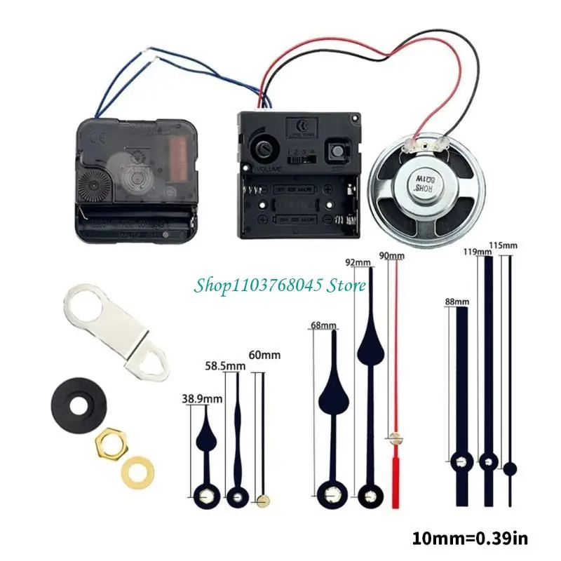 Quarz-Uhrwerk-Set, batteriebetrieben, 12888, Ersatz für Uhrwerke für Wanduhren, DIY-Reparatur, 0200+0121 – Detail 9