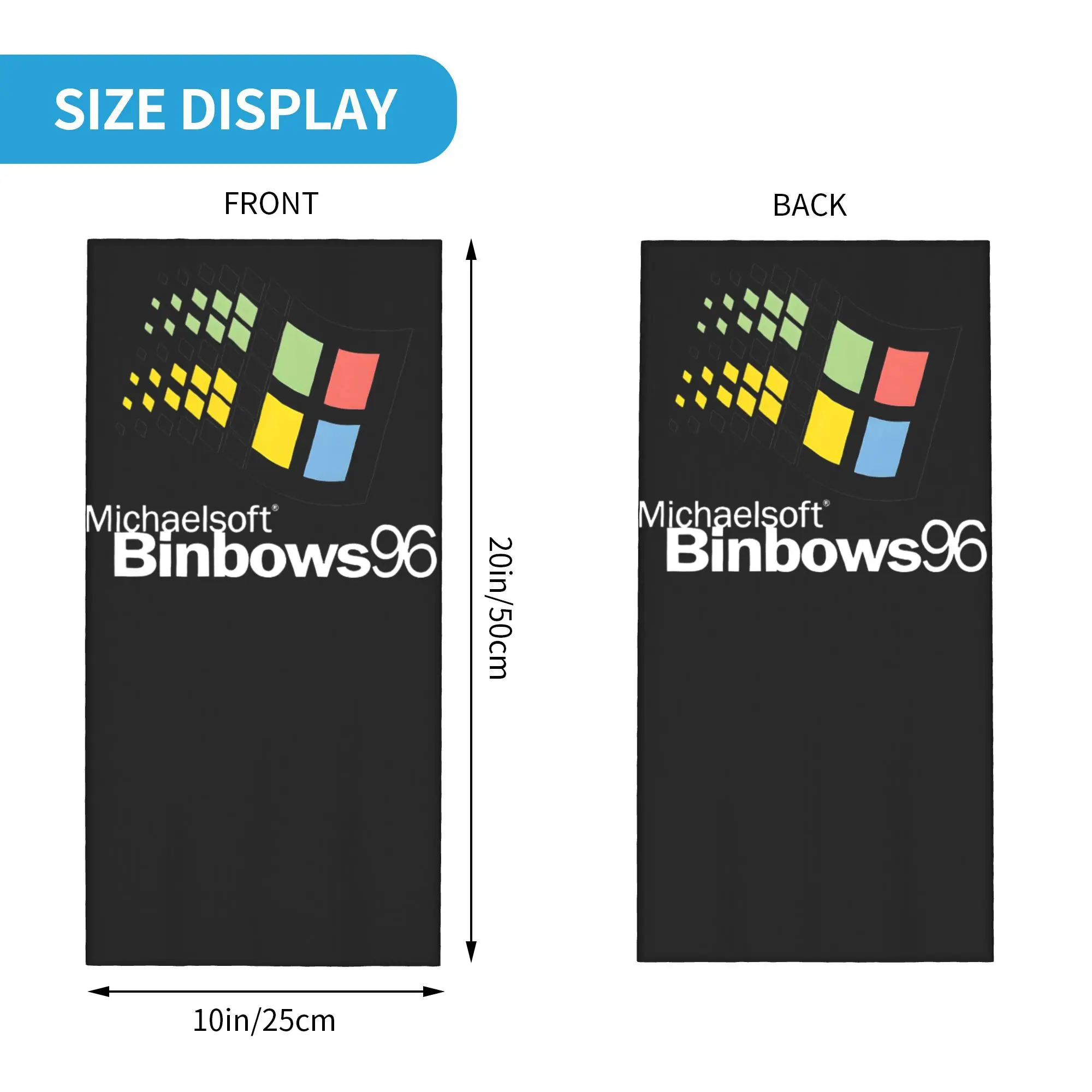 Windows 95 Geeks Nerd Mesh Bandana Copricollo Stampato Wrap Mask Sciarpa Passamontagna multifunzione Escursionismo Pesca Unisex Adulto