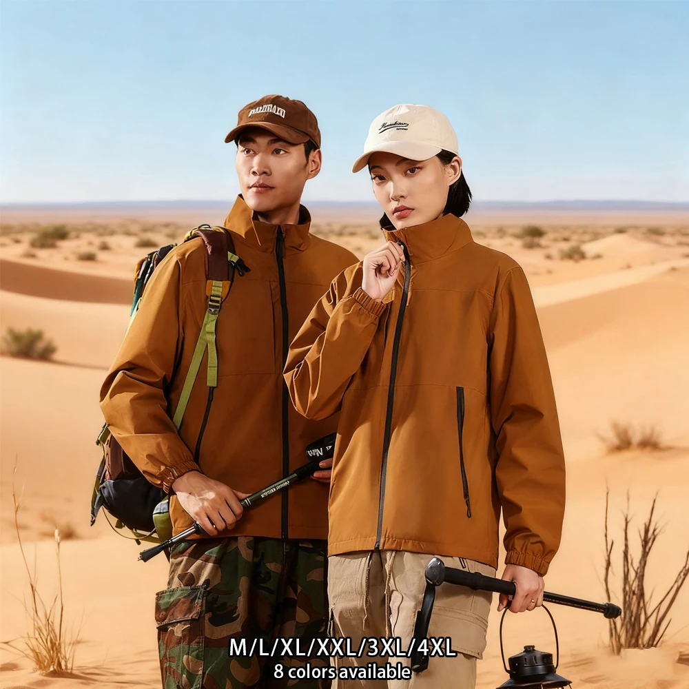 Chaqueta cortavientos ligera de doble capa: diseño de cuello con muescas para deportes al aire libre y pedidos de uniformes de trabajo a granel