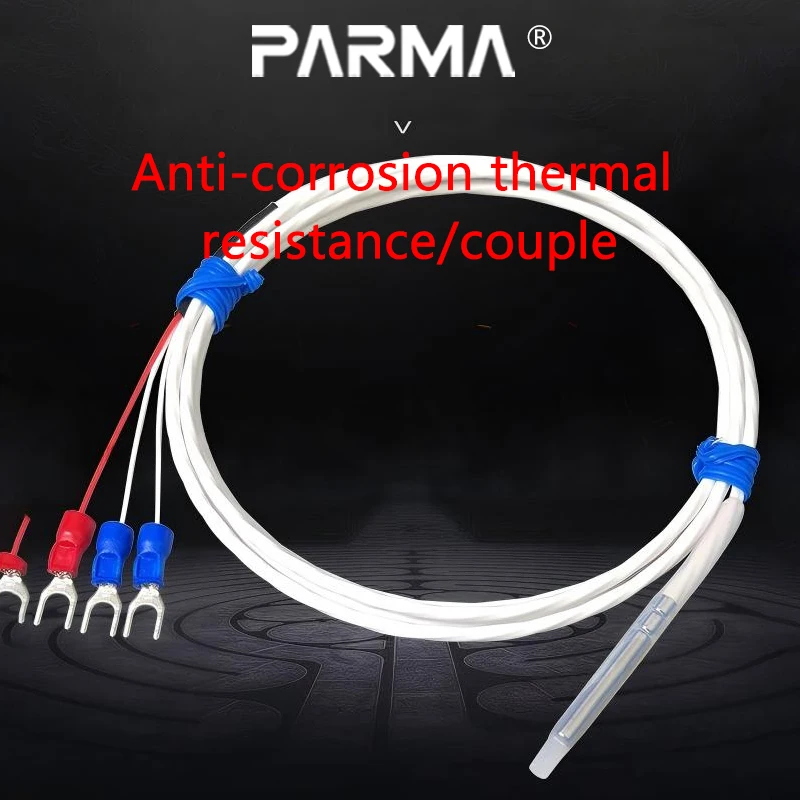 K-type Teflon thermocouple platinum resistance Pt100 temperature sensor, acid-base tank electroplating factory anti-corrosion te