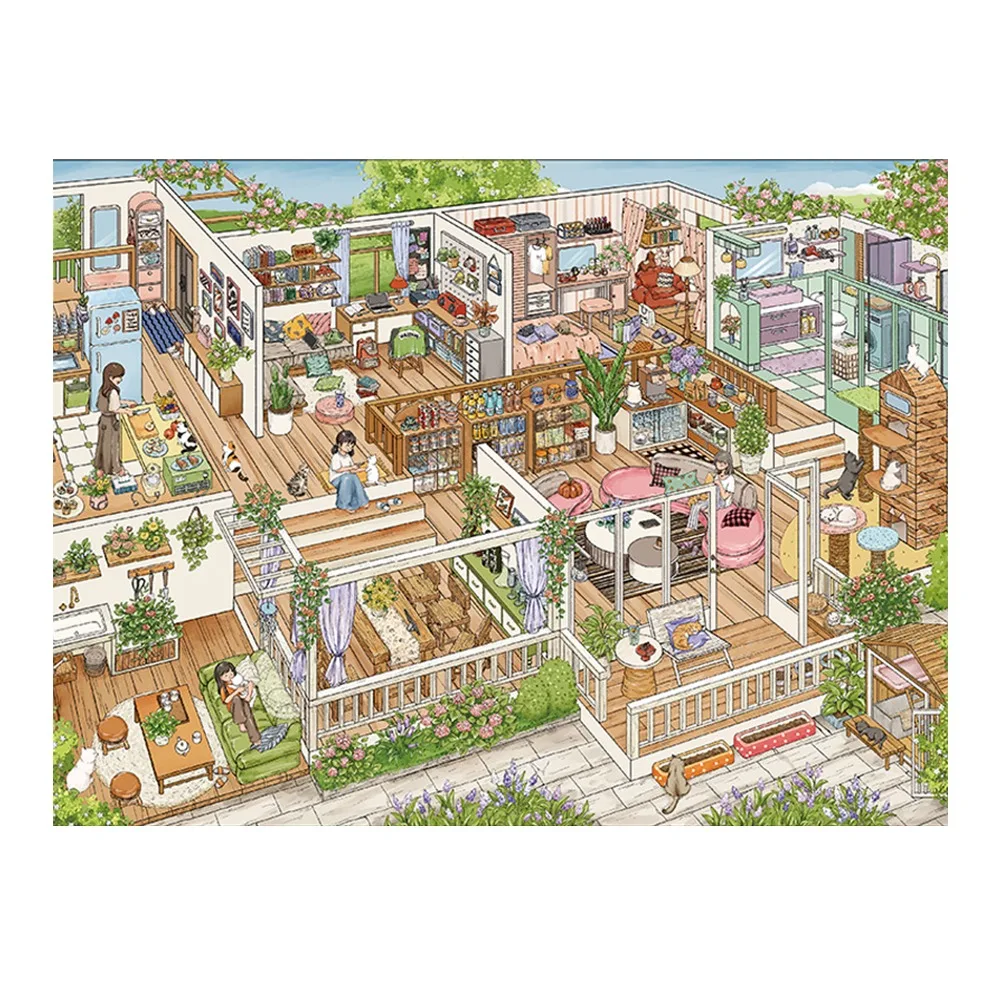

New DIY Oil Painting Street Scene Sticker Self Adhesive Waterproof 3D Street View Stickers Large Size Decorative Stickers