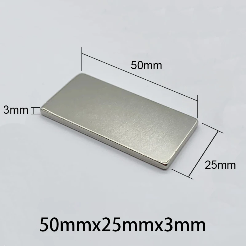 1/2/5/10/15PCS 50x25x3mm Block Cuboid Strong Neodymium Magnet Rare Earth Permanent Powerful NdFeb Magnets 50*25*3mm