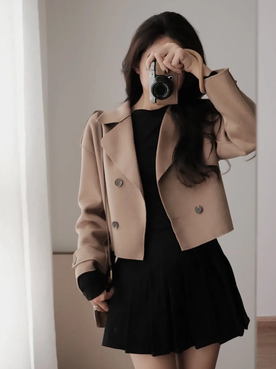 Retro duplo breasted ort casaco feminino chique tamanho pequeno camurça falsa veludo jaet gola alta coreano sle solto ajuste inverno