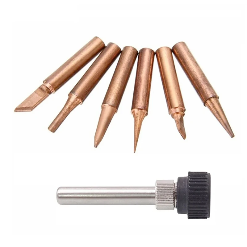 15Pcs/Lot Pure Copper Lead Free Soldering Iron Tips 900M-T Welding Heads For 936 Soldering Station Tool Kits