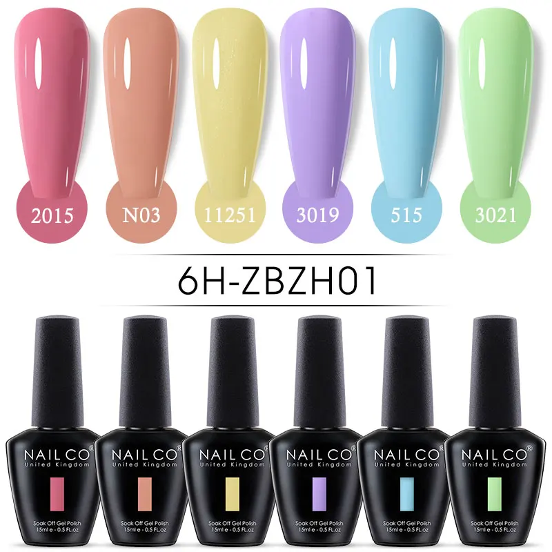 NAILCO 15ml 6 Pçs/set Gel Unha Polonês Conjunto Outono Inverno Café Cor Série Semi Permanente UV Gel Chocolate Nail Art Gel Kit