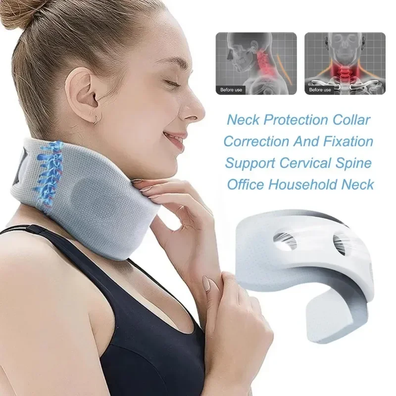 Neck Support Cervical Pillow Adjustable Soft Sponge Durable Foam for Relieve Cervical Pain Airplane Travel Nap Health