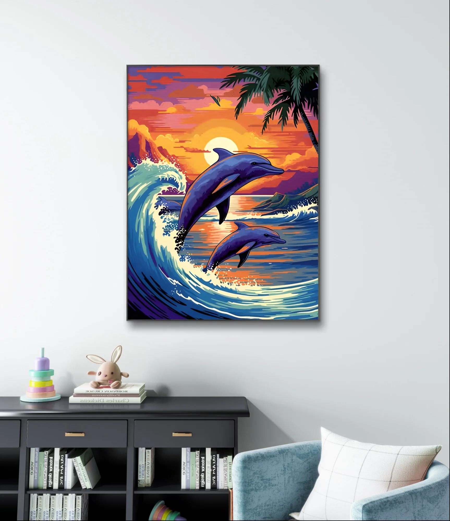 Dolphin 5D Diamond Painting Aquatic Creatures Diy Diamond Embroidery Cross Stitch Home Wall Decor Children's Handmade Gifts