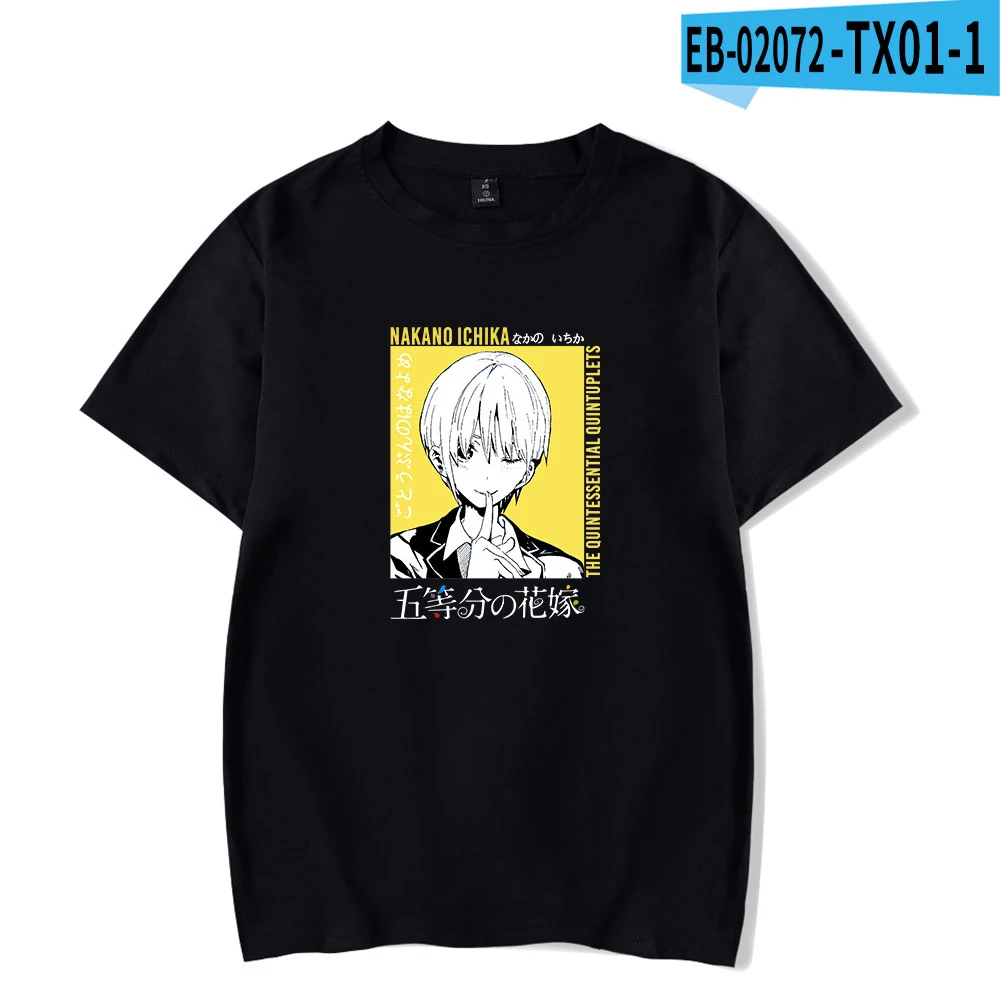 

The Quintessential Quintuplets Printing T-shirt Summer Fashion Round Neck Short Sleeve Japanese Anime Streetwear Plus Size