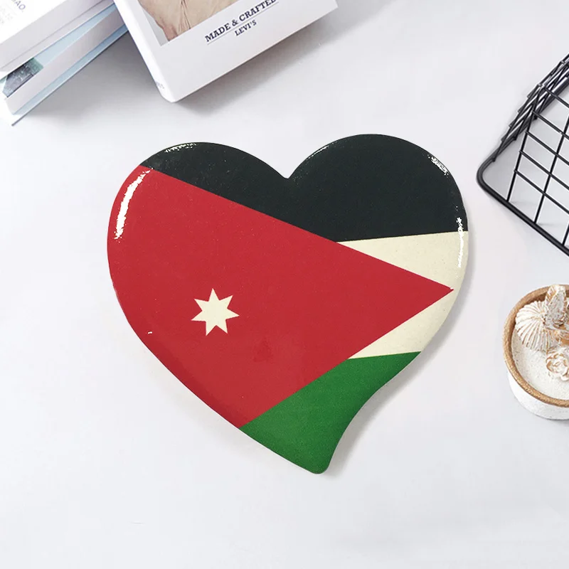 

Jordan Heart Flag Fridge Magnet Personalized Creative 3d Three-dimensional Hand-painted Decorative Items Collection Gift