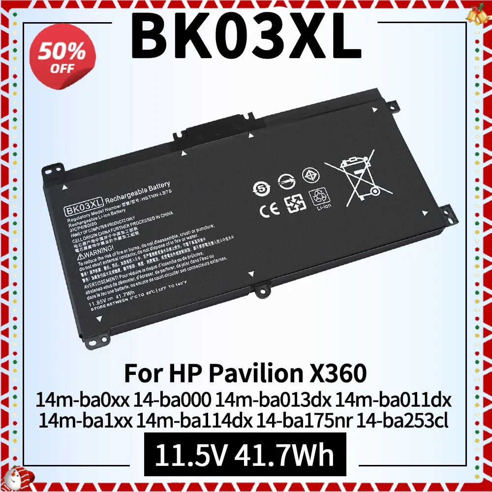 

11.5V 41.7Wh BK03XL Laptop Battery for HP Pavilion X360 Convertible 14m-ba0xx 14-ba000 14m-ba013dx 14m-ba011dx 14m-ba1xx Battery