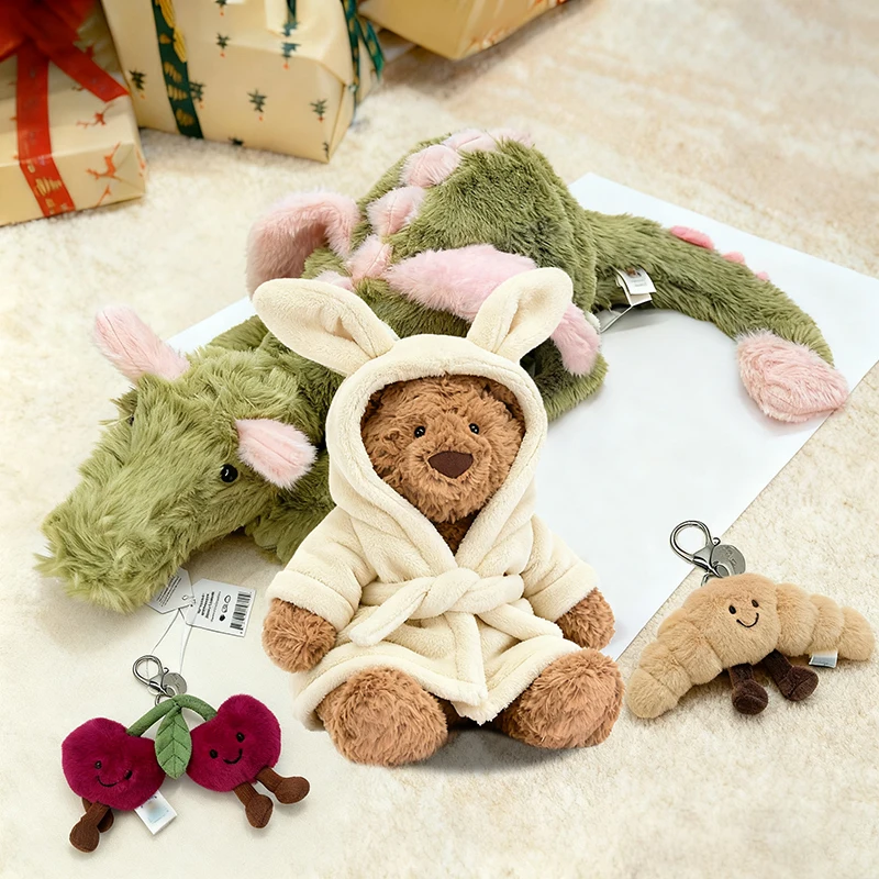 Cute jelly Plush Teddy Bear Wearing A Bathrobe, Plush Rabbit Cake, Plush Toys, Floral Rabbit Plush Toys, Fun Rose Gifts.
