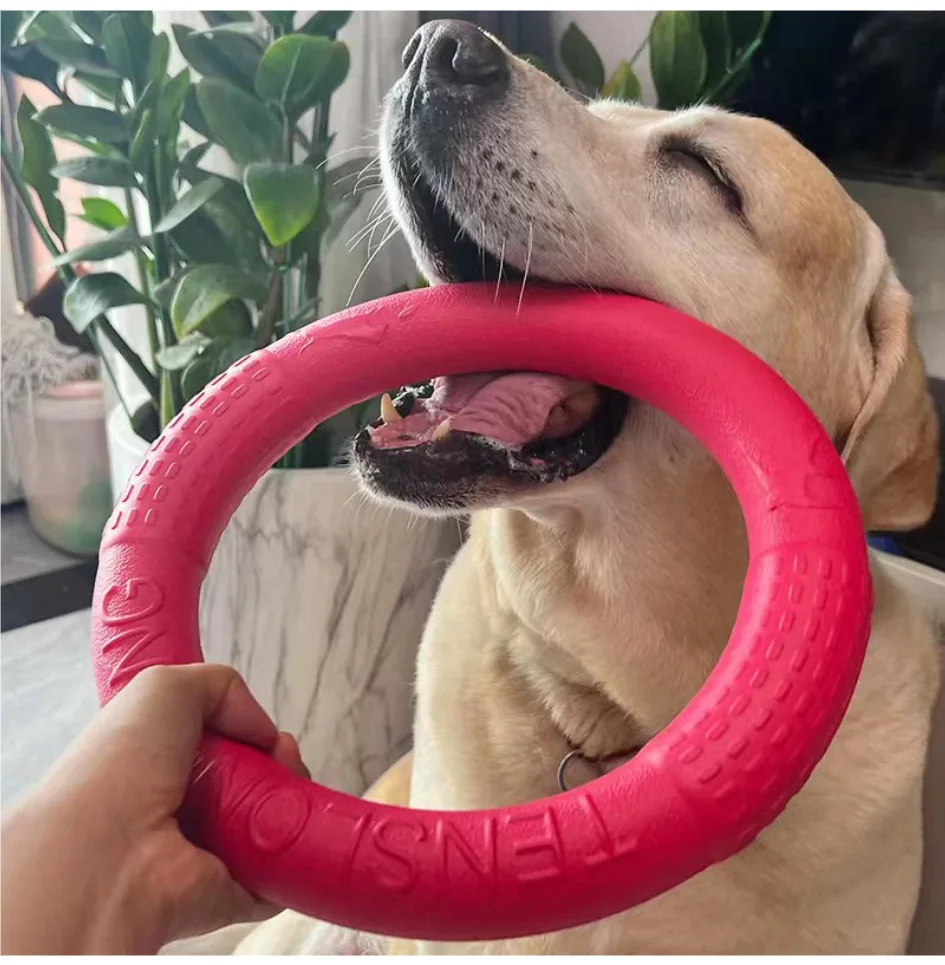 

Dog Ring Toys Indestructible Chewing Flying Floating Training Tools Fetch for Small Medium Large Dogs Throwing Catching Flying