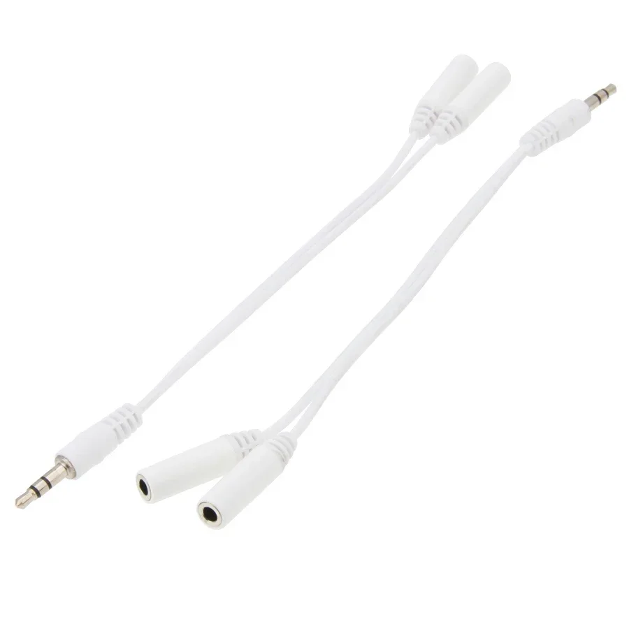 100 szt. Rozdzielacz audio Y 3,5 mm, przedłużacz Jack 1 męski na 2 żeńskie, kabel Aux do laptopa, słuchawek, samochodu, telefonu, tabletu
