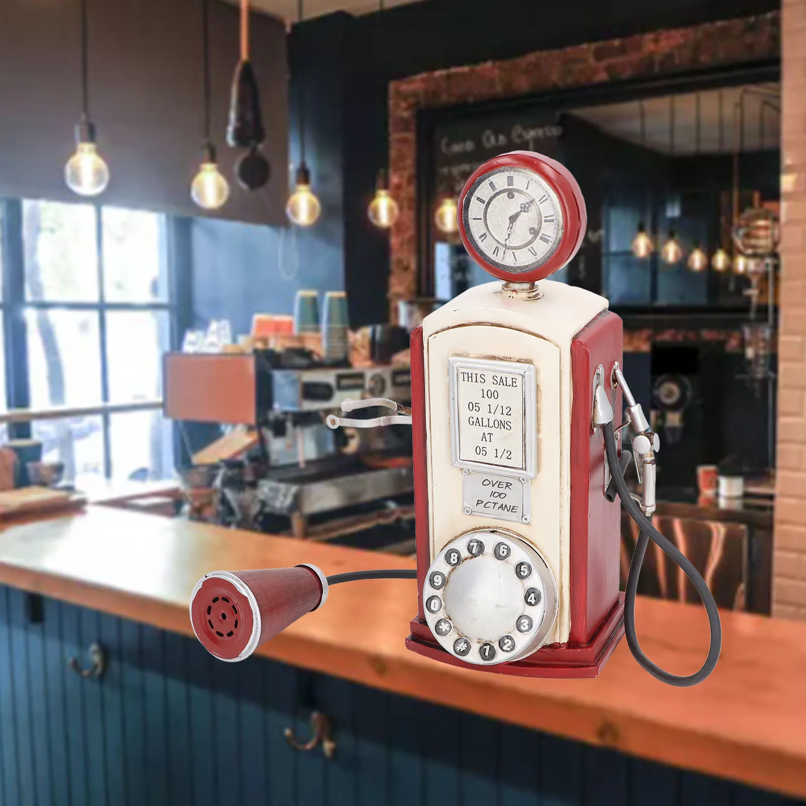 ZK30 Retro Wall Mounted Telephone Ornament Vintage Lifelike Iron Telephone Decoration Antique Corded Telephone Model for Hotel