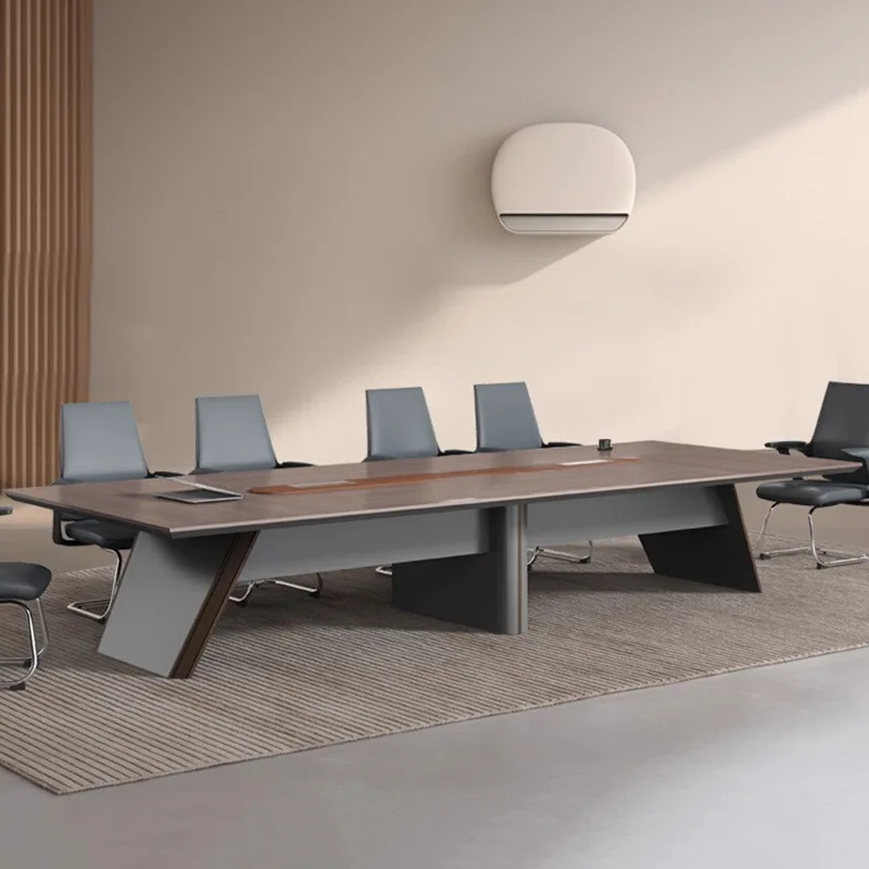 Office furniture simple modern conference table long  conference room office light luxury reception office table and