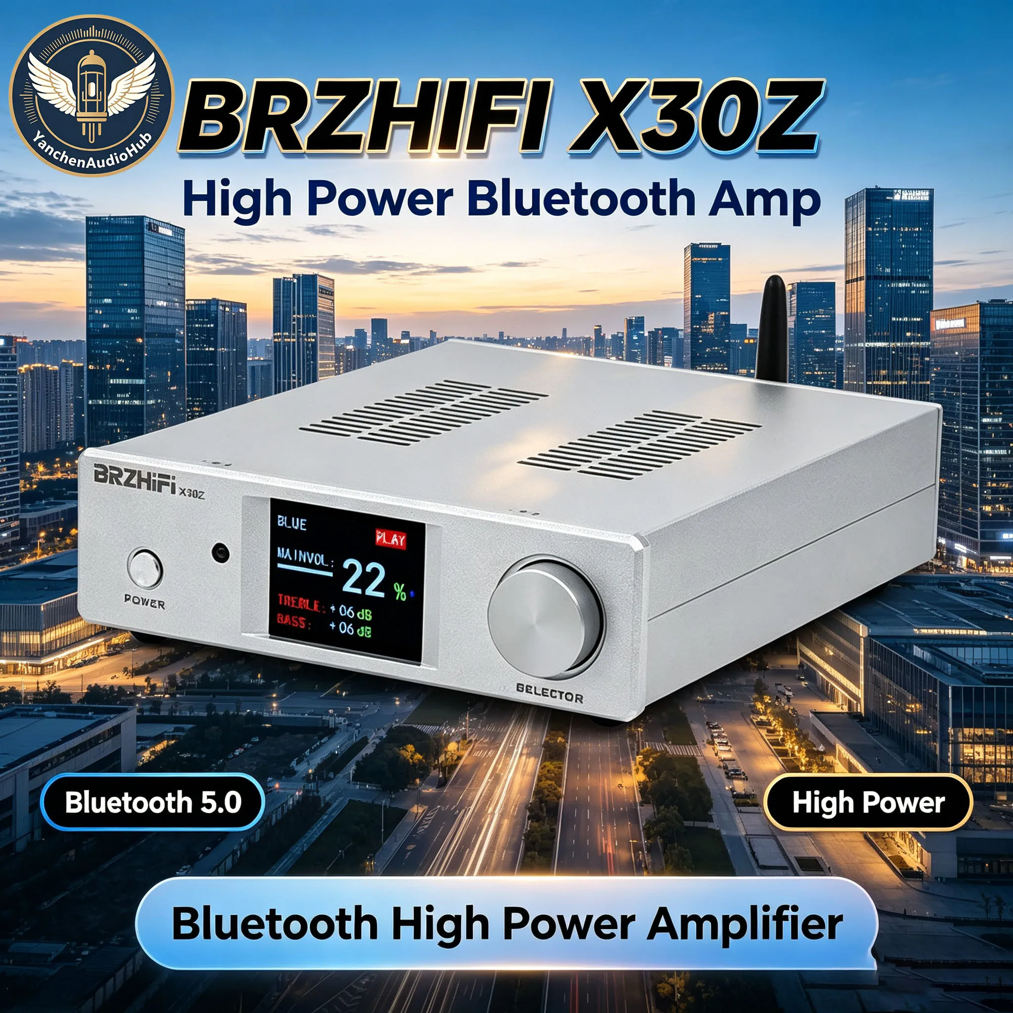 BRZHIFI2027-X30Z TPA3255 digital amplifier, Bluetooth 5.4 HiFi stereo amplifier, full remote control, home speakers