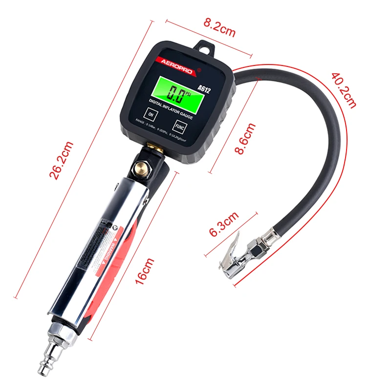 A612 Manufacturer Digital Tyre Gun Fill Tires Fast Pressure Inflator Gauge Tyre Air Gun for Car