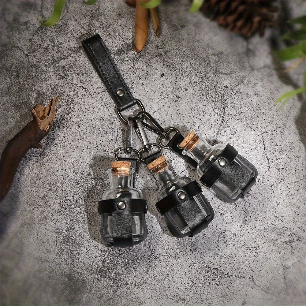 حزام حامل من جلد البولي يوريثان كيمياء العصور الوسطى - ملحق زجاجة جرعة صناعية لعارضات النهضة وإكسسوارات الحزام التنكرية