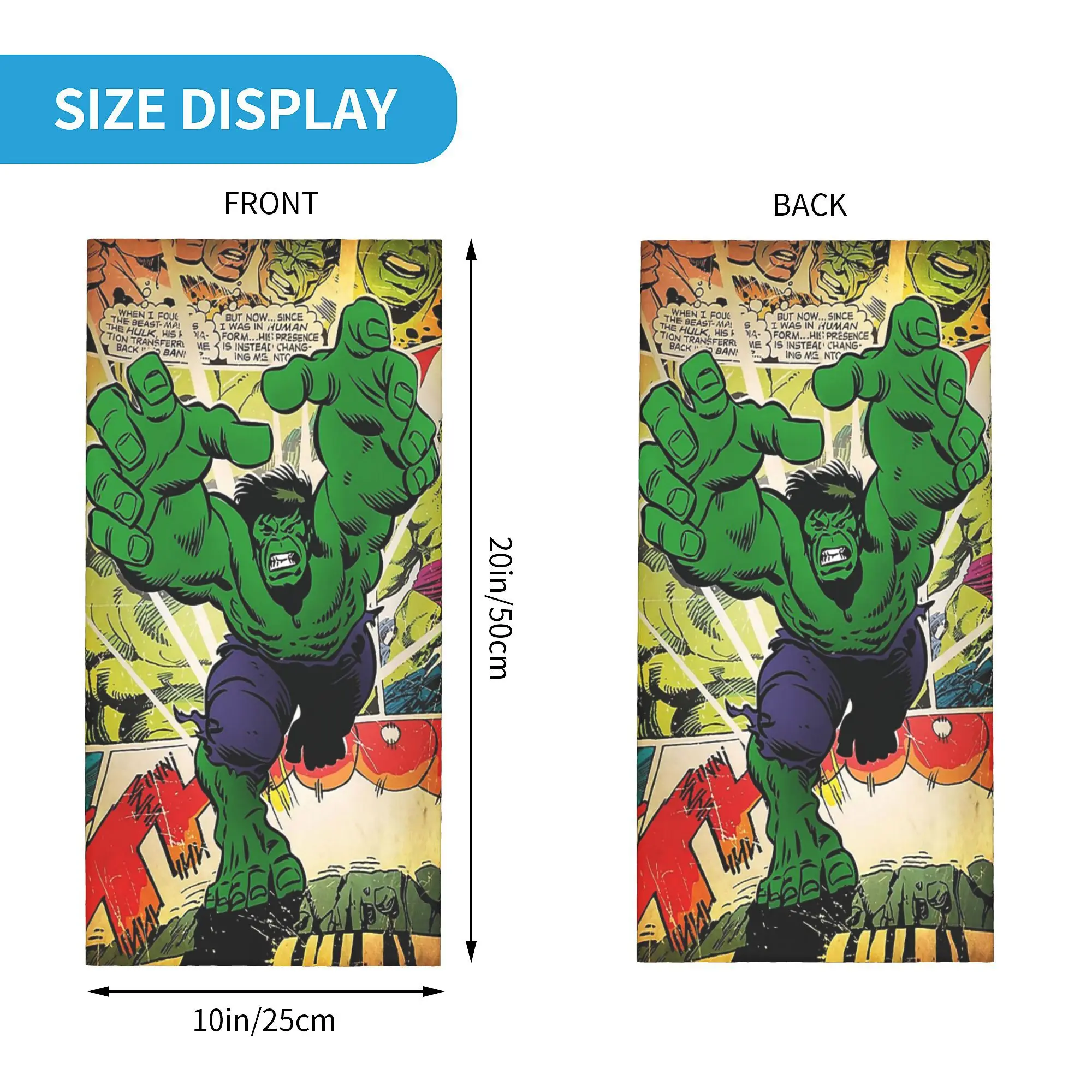 Custom Hulk Superhero Bandana Neck Gaiter Windproof Face Scarf Cover Women Men Comics Headband Tube Balaclava