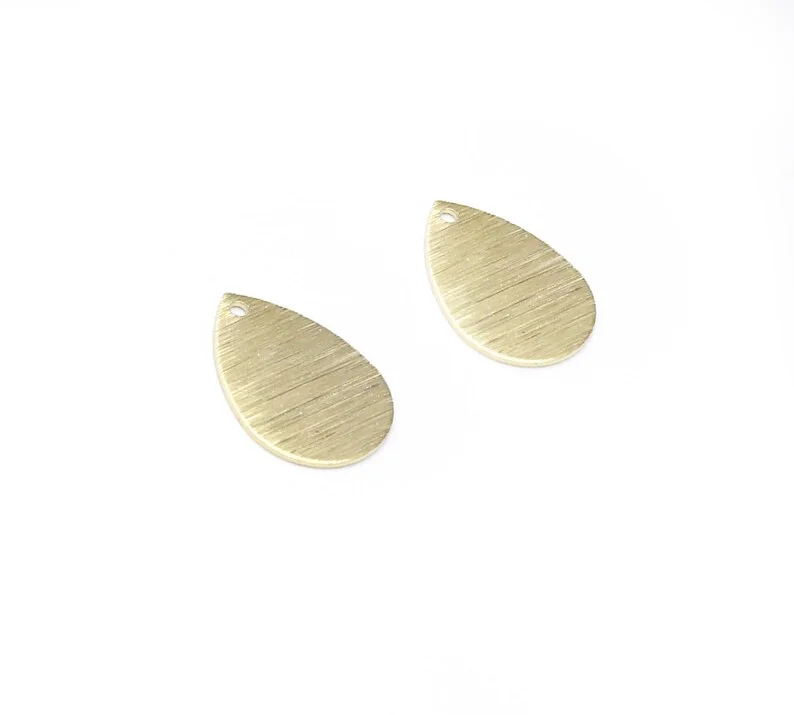 20pcs Textured Teardrop Charm, Brass Drop Charm, Blank Stamping Tags, Earrings Making, 17x12mm, Jewelry Supplies R2836