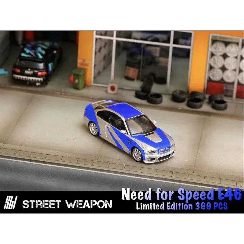 Street Weapon 1:64 NFS E46 M3 Diecast Diorama Car Model Collection Miniature car