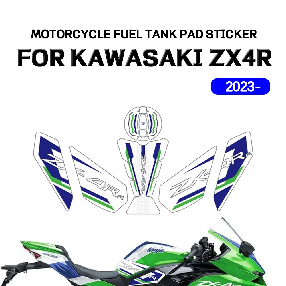 

Fuel Tank Pad Sticker Anti-skid Body Fishbone Decal Scratch Paster For Kawasaki ZX4R ZX 4R ZX4RR 2023+ Motorcycle Stickers ZX4RR