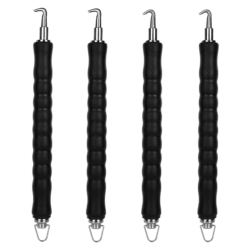 4 Pcs Automatic Rebar Tie Wire Twister Concrete Rebar Wire Twister Tool Pull Tie Wire Twister (Curved +Straight Hook)