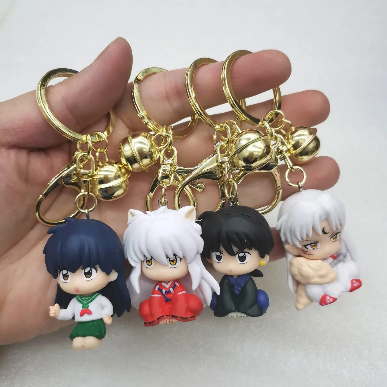 Anime Inuyasha Sesshoumaru Higurashi Kagome Kikyo Cartoon Character Model Pendant Key Chain Cosplay Props