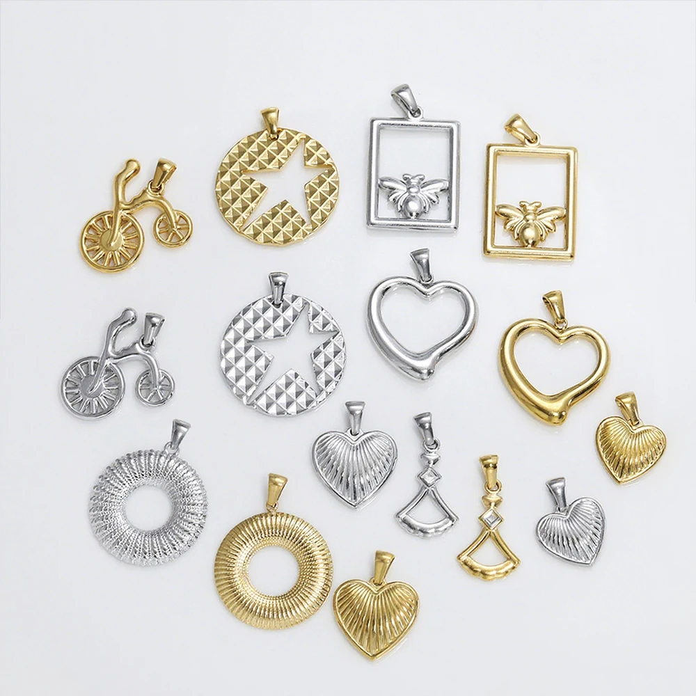 

Cordial Design 40Pcs Jewelry Accessories/Pendant For Necklace/Stainless Steel/Hand Made/Heart Bicycle Doughnut Shape/DIY #195201