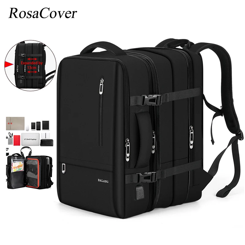 

New Large Capacity Rucksacks Men Expandable Backpacks USB Charging Male 17 inch Laptop Bags Waterproof Business Travel Mochilas