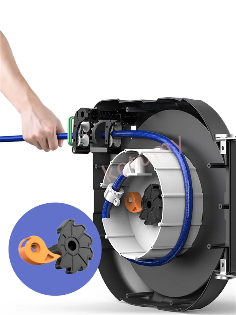 Imagem -04 - Carretel de Mangueira Retrátil Automático Reparação Automóvel Dedicada Retractor de Duto de ar Receptor de Tubulação Pneumática Beleza 10 m 15 m 20 m 25m