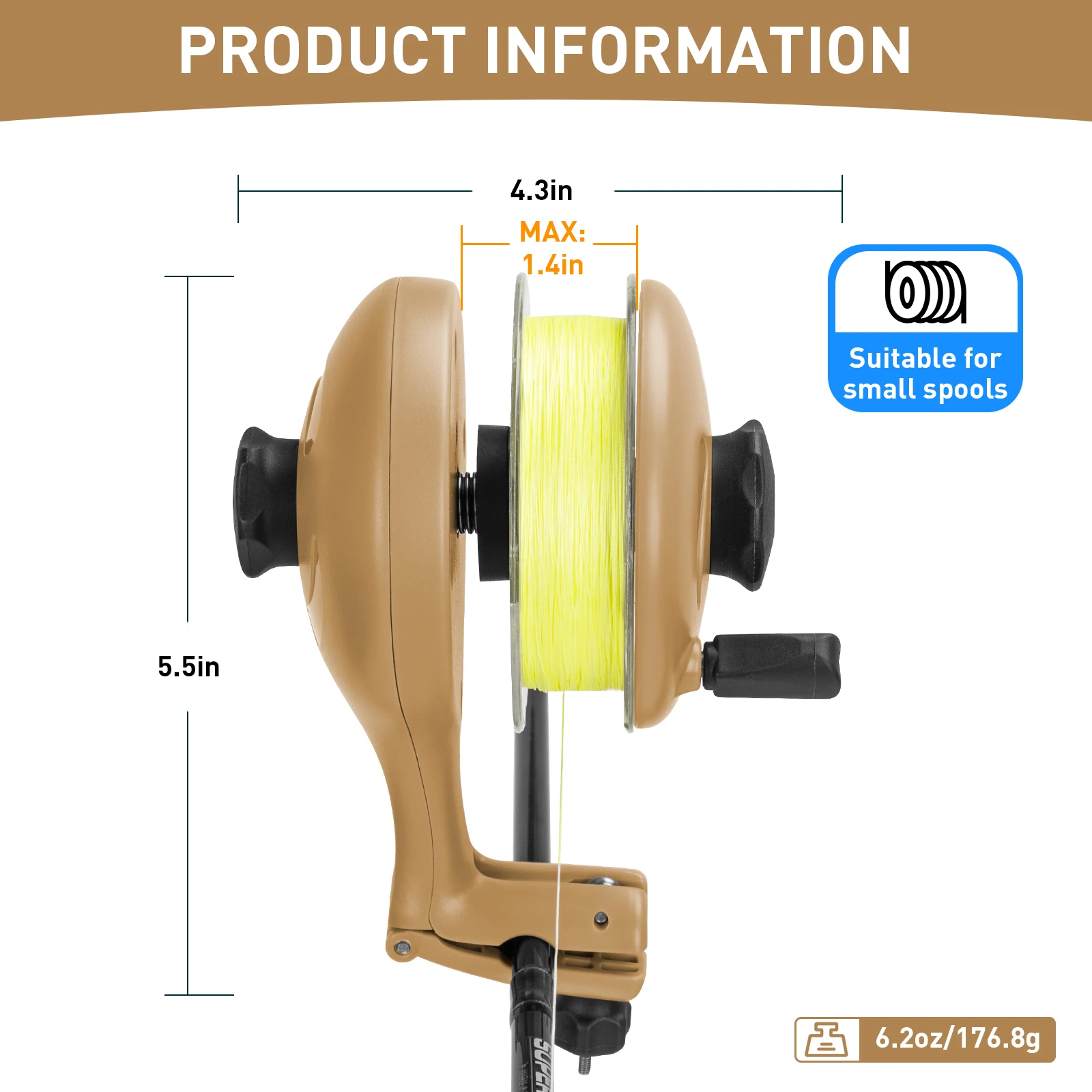 Bobinadora de sedal portátil ABS para carrete giratorio y baitcast - imagen 5
