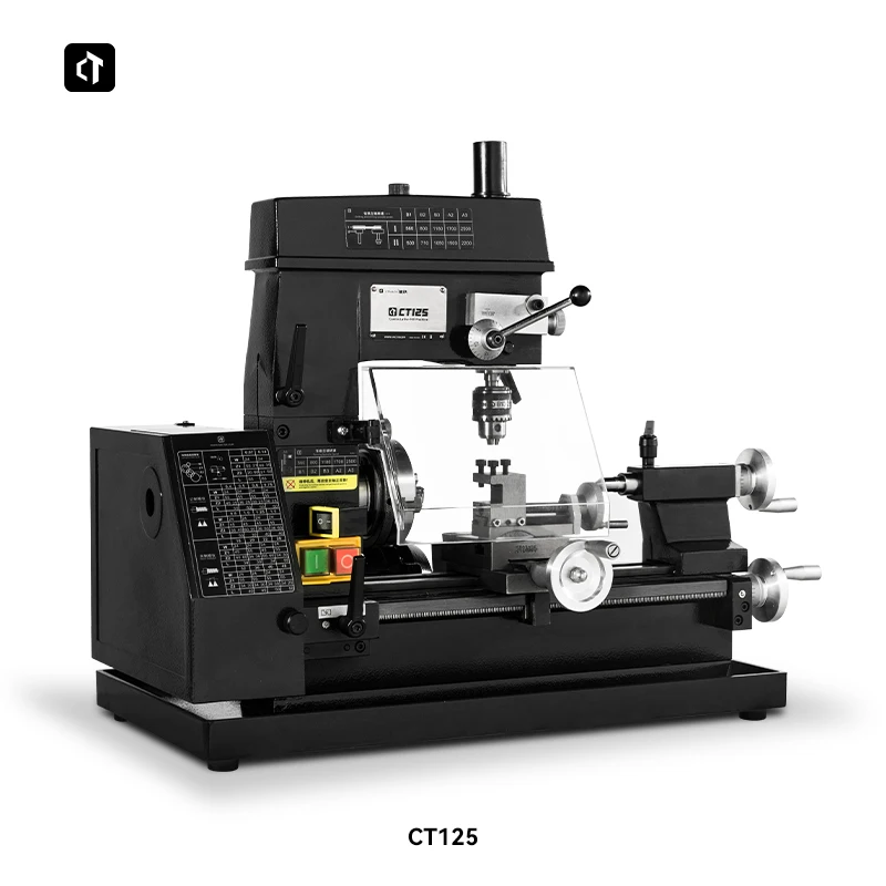 آلة مخرطة الحفر الصغيرة CT125 مخرطة مطحنة كومبو AT125 للهواية وDIY مع سعر مبيعات المصنع
