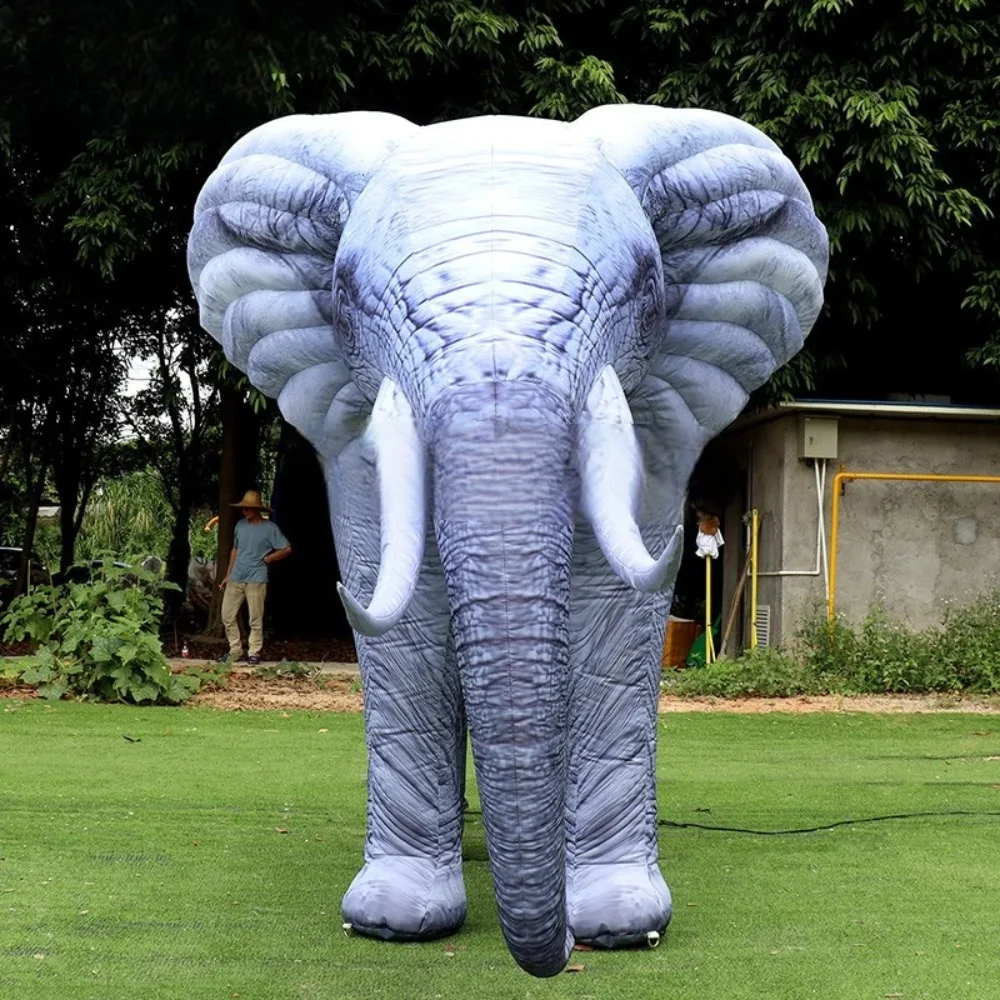 Modèle d'éléphant gonflable géant réaliste de Simulation avec le grand ballon gonflable de mascotte animale de ventilateur pour la publicité de partie d'événement
