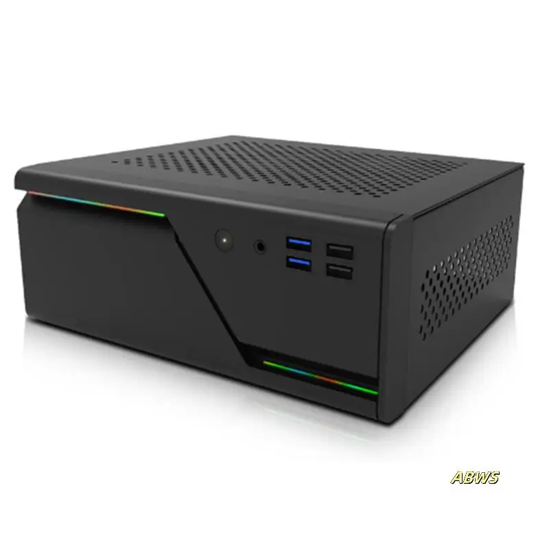 

A09R Mini Computer Desktop Empty Chassis 5V ARGB Panel 4USB Support Small 1U Itx Main Board