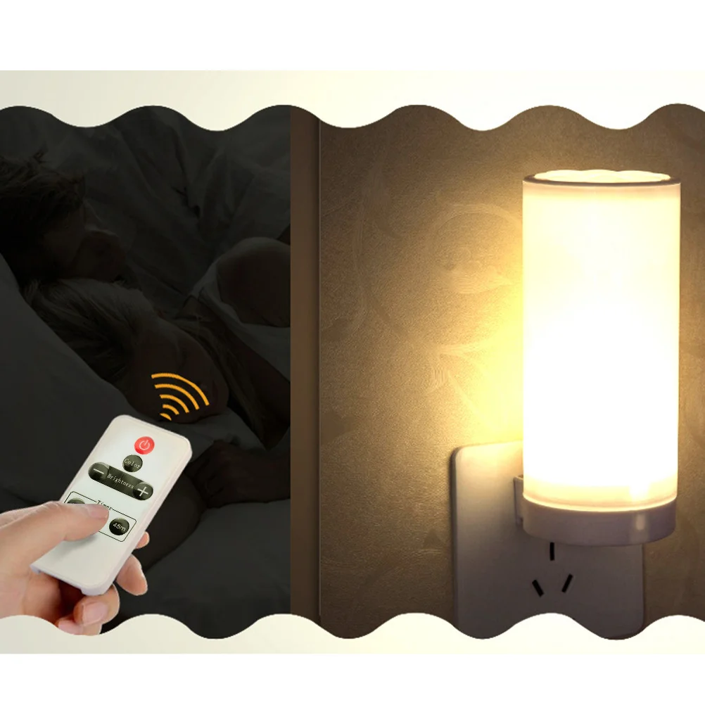 LED Night Light Bedroom Bedside Lamp Small Table Lamp Three Color Change 10 Levels Brightness Timed Off Eu Plug