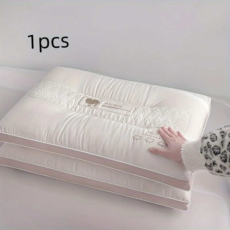 Luxury hotel pillow, quilting design - machine washable, designed for sleep assistance.