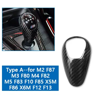 

For BMW M3 F80 M4 F82 2014 2015 2016 2017 2018 Gear Shift Knob Panel Real Hard Carbon Fiber Sticker Car Interior Accessories