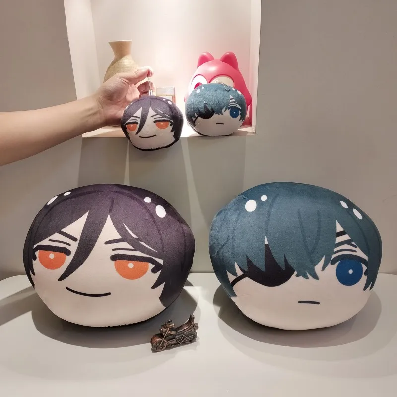 Black Butler Public School Arc Q Version 10cm Plush Pendant Ciel Phantomhive Sebastian  30cm Plushies Pillow Gifts For Child