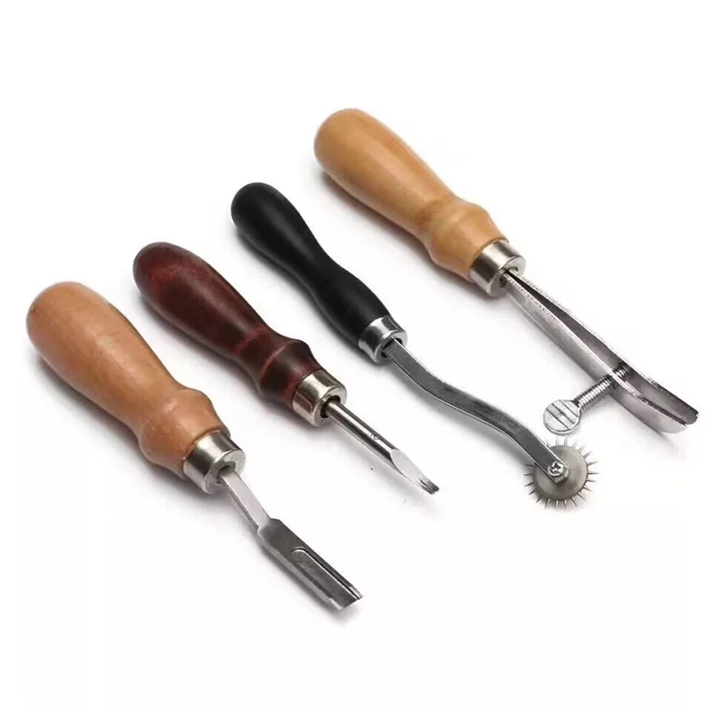 Hand Made Leather Bag Tools Leather Goods Making Tools Leather DIY Tool Set Diamond Cutting Hand Punch