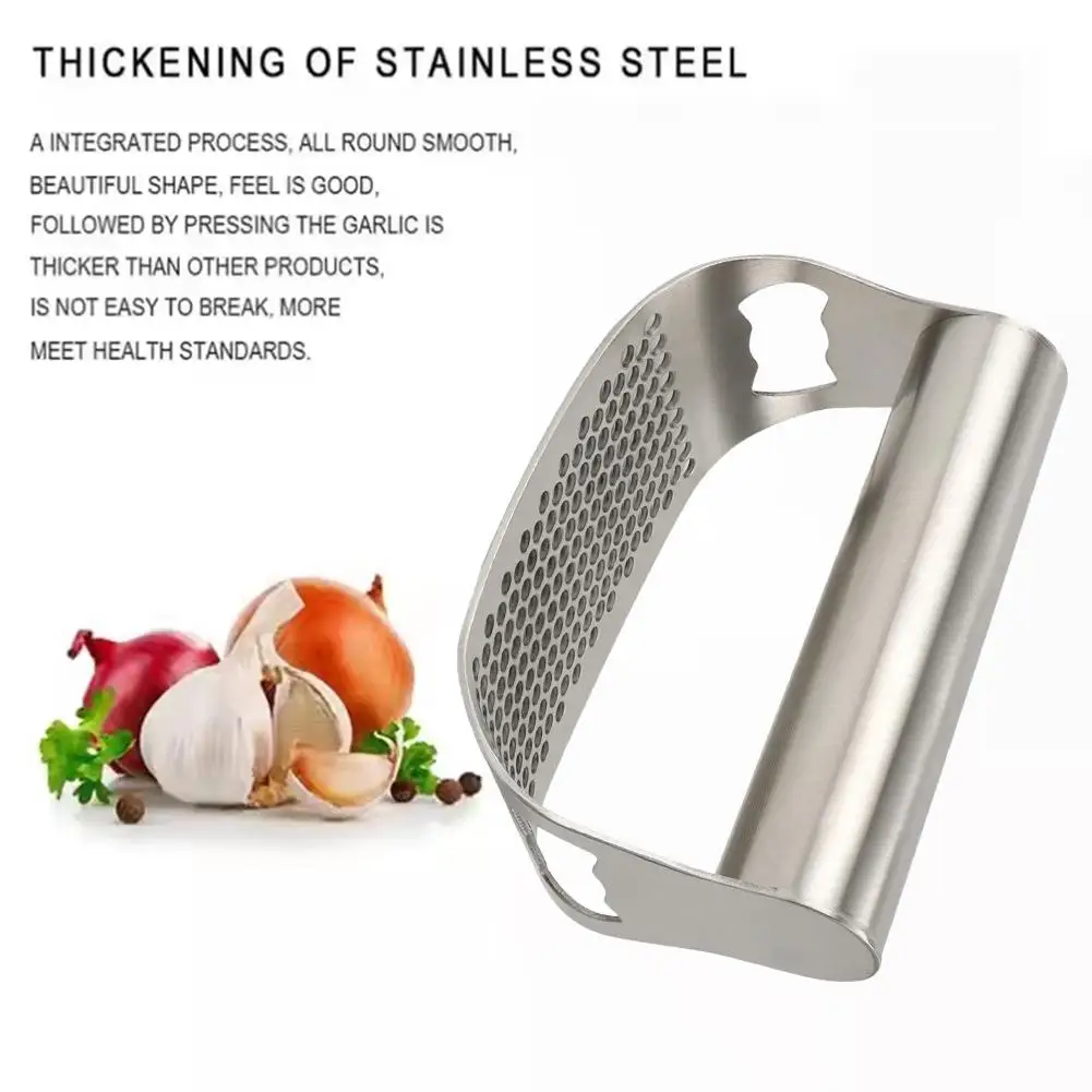 Circular Garlic Press Garlic Masher Stainless Steel Kitchen Puree Garlic Maker Masher Grinding Wristband With Puree Tool Ga V7x6