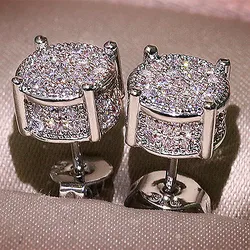 Fashion Zircon Earrings Earclip Engagement Earrings for Women Princess Jewelry Cute Girl Accessories Birthday Anniversary Gift