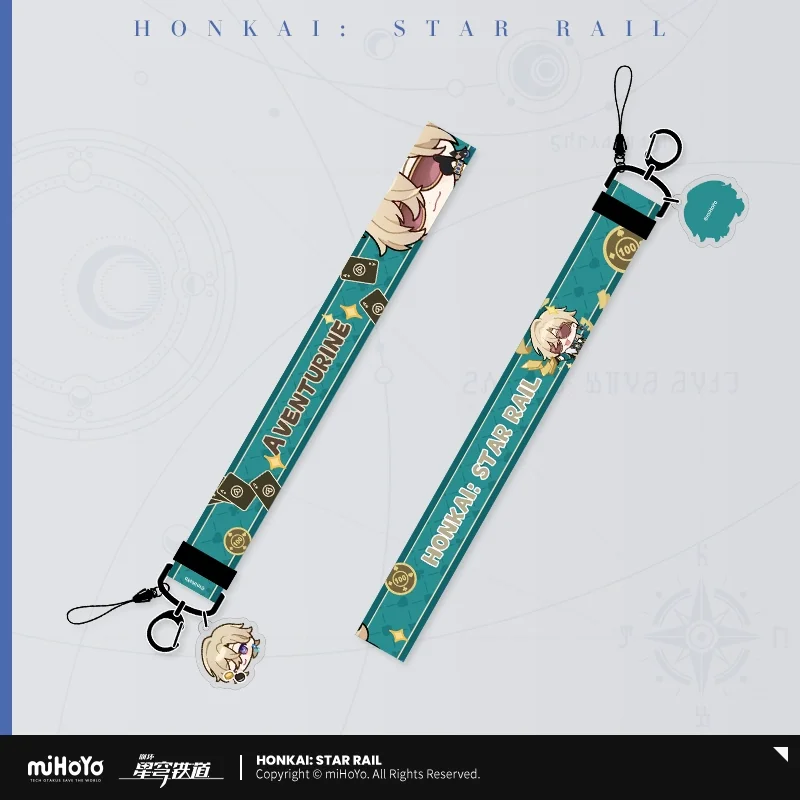 Официальный товар Sunsyea Honkai Star Rail miHoYo, оригинальный подлинный ремешок для мобильного телефона, 7 марта Dan Heng Jing Yuan, авантюрин
